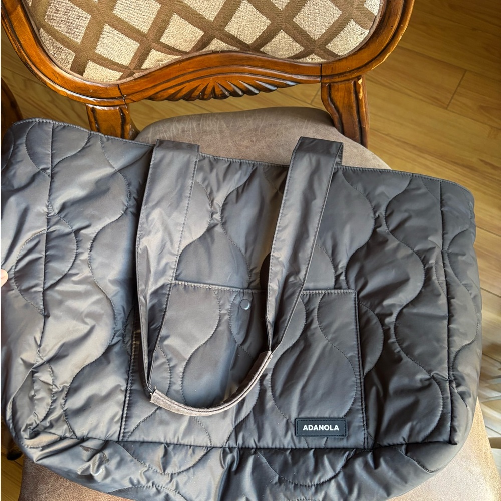 Adanola Espresso Quilted Tote Bag